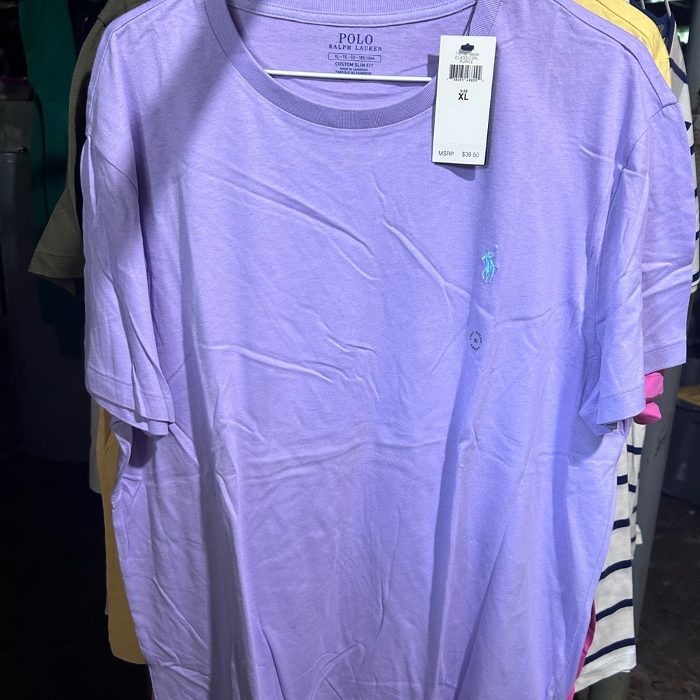 Polo by Ralph Lauren Men's Purple T-Shirt